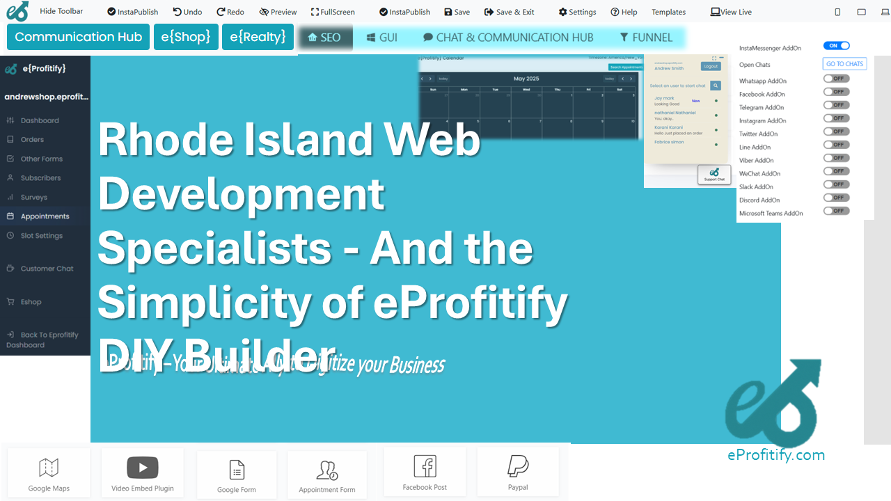 Rhode Island Web Development Specialists - And the Simplicity of eProfitify DIY Builder